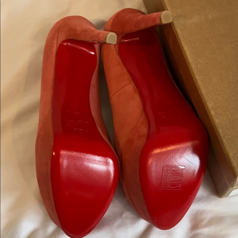 New Louboutin Bianca 120 cameo rose suede - Picture 3 of 5